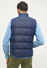 Męski Bezrękawnik Mustang Dennis Denim Quilt Denim Blue 1013496 5000 800